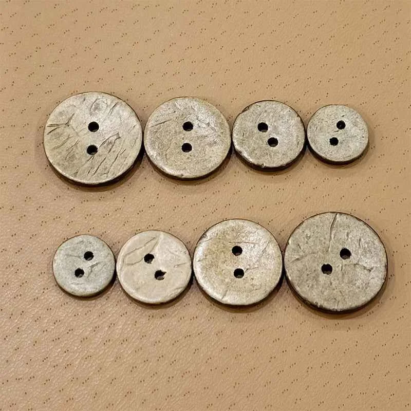 Vintage 9-30mm Coconut Shell Button with Two Holes 200ps