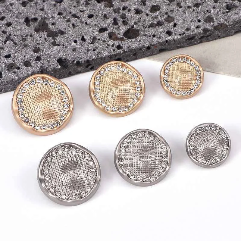 28L/36L/40L Round Mesh Rhinestone Alloy Shank Buttons 20pcs