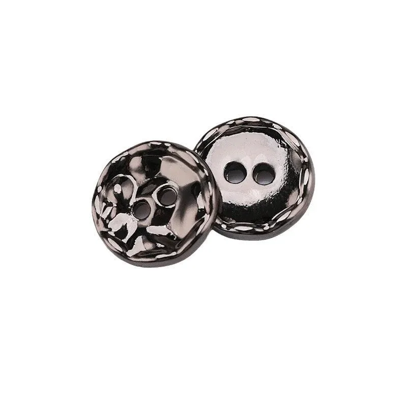 Round 2-Hole Metal Buttons 11mm Set of 30 – Gunmetal Gold Matte Silver Gunmetal Black