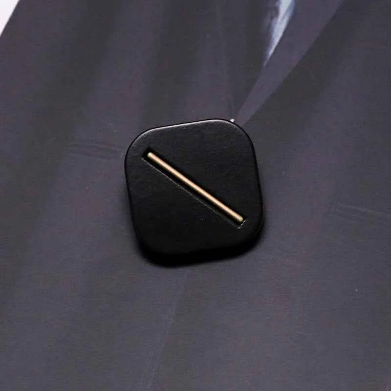 Black/Beige/Tan Square Resin Shank Buttons with Metal Base 30 Pack Black
