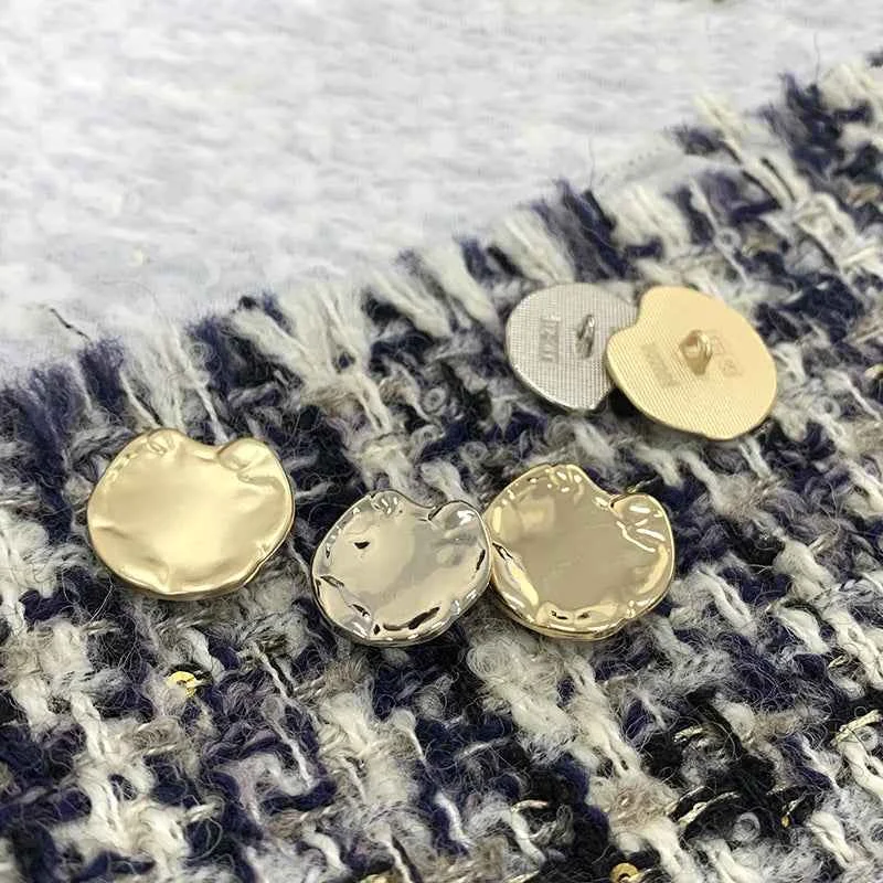 18mm/21mm/23mm Slim Irregular Metal Hand-Sewn Buttons 48 Pack(3 Colors)