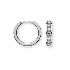 Kreolen Weissgold 750 mit 14 Brillanten 0.29ct. D: 12.4mm