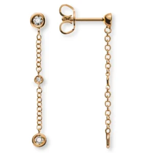 Diamantohrhangere Rundanker Rotgold 750 mit 6 Brillanten H SI 0.16 ct.