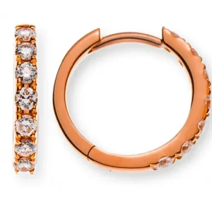Kreolen Rotgold 750 mit 14 Brillanten H SI 0.25 ct.