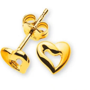 Ohrstecker Herz Gelbgold 750