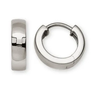 Creolen Weissgold U-Profil 750 Scharnier D 12.5mm B 3.5mm