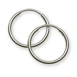 Creolen Weissgold 750 Runddraht D: 13 mm