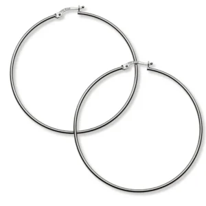 Creolen Weissgold 750 Runddraht 50mm