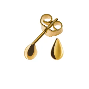 Ohrstecker Tropfen poliert Gelbgold 375