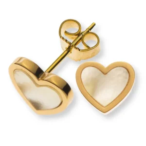 Ohrstecker Gelbgold 750 mit 2 Perlmuttherzen