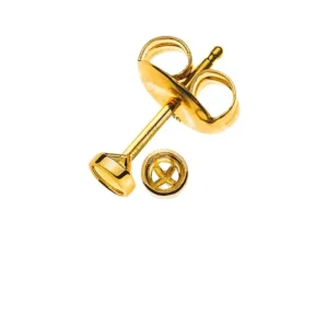 Ohrstecker Solitär Gelbgold 750 Zargen Fassung für 2 Steine