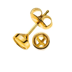 Ohrstecker Solitär Zargenfassung Rohling Gelbgold 750