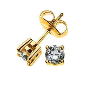 Solitär Ohrstecker 4-Griff Gelbgold 750 mit 2 Brillanten à 0.17ct.
