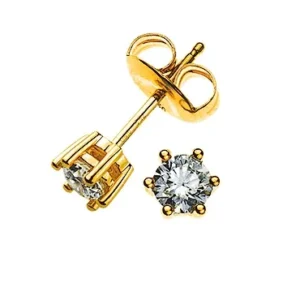 Solitär Ohrstecker Gelbgold 750 0.20ct.