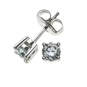 Ohrstecker Solitär Weissgold 750 0.34ct.