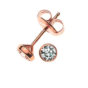 Ohrstecker Solitär Rotgold 750 0.15ct. Diamanten