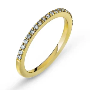 Ring Memoire Gelbgold 750 Kornfassung 21 Brillanten H SI 0.21ct.