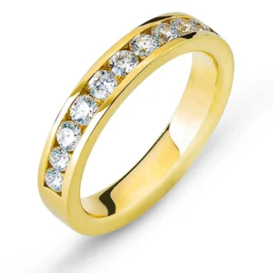 Mémoire Ring Gelbgold 750 mit 12 Brillanten Kanalfassung