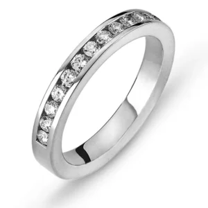 Memoire Ring Weissgold 750 mit Brillanten in Kanalfassung