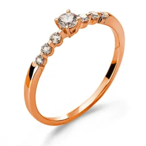 Ring Rotgold 750 mit Brillanten H SI 0.27 ct.