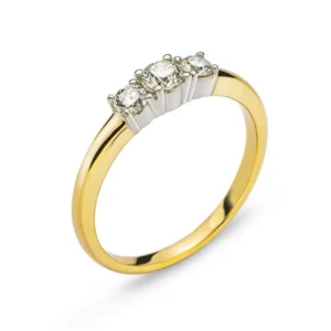 Ring Trilogy Bicolor Gelb-/Weissgold 750 mit Brillanten H SI 0.38 ct.