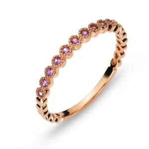 Ring Rotgold 750 mit pinken Saphiren