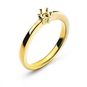 Solitär Ring Rohling 6-Griff Fassung Gelbgold 750 für 0.20 ct.