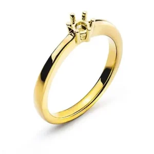 Solitär Ring Rohling 6-Griff Fassung Gelbgold 750 für 0.25 ct.