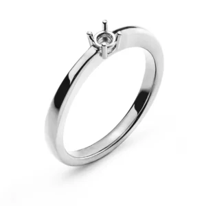 Solitär Ring Rohling 4-Griff Fassung Weissgold 750 für 0.10 ct.