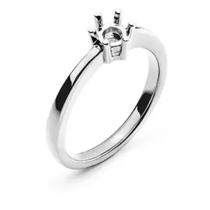 Solitär-Ring Rohling 6-Griff Weissgold 750 für 0.50 ct.