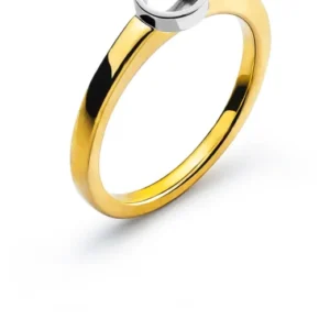 Solitär Ring Zargen Fassung Rohling Bicolor 750 für 0.50ct.