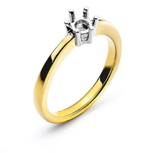 Solitär Ring 6-Griff Bicolor Gelbgold 750 für 0.50 ct.