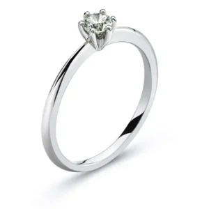 Solitär Ring 6-Griff-Fassung Weissgold 750 0.25ct H SI