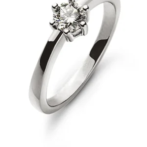 Solitär Ring 6-Griff-Fassung Weissgold 750 H SI 0.33 ct.