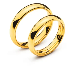 Trauring Gelbgold 750 bombiert 4mm