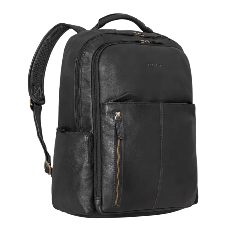 Lederrucksack Damen schwarz