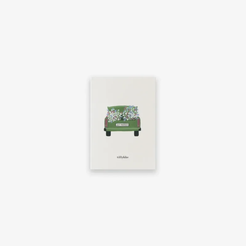 SMALL GREETING CARD // BRYLLUPSBIL (DANISH)