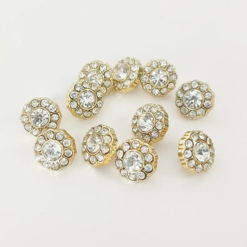16L Gold Plastic Diamond Shank Buttons for Shirts 50pcs