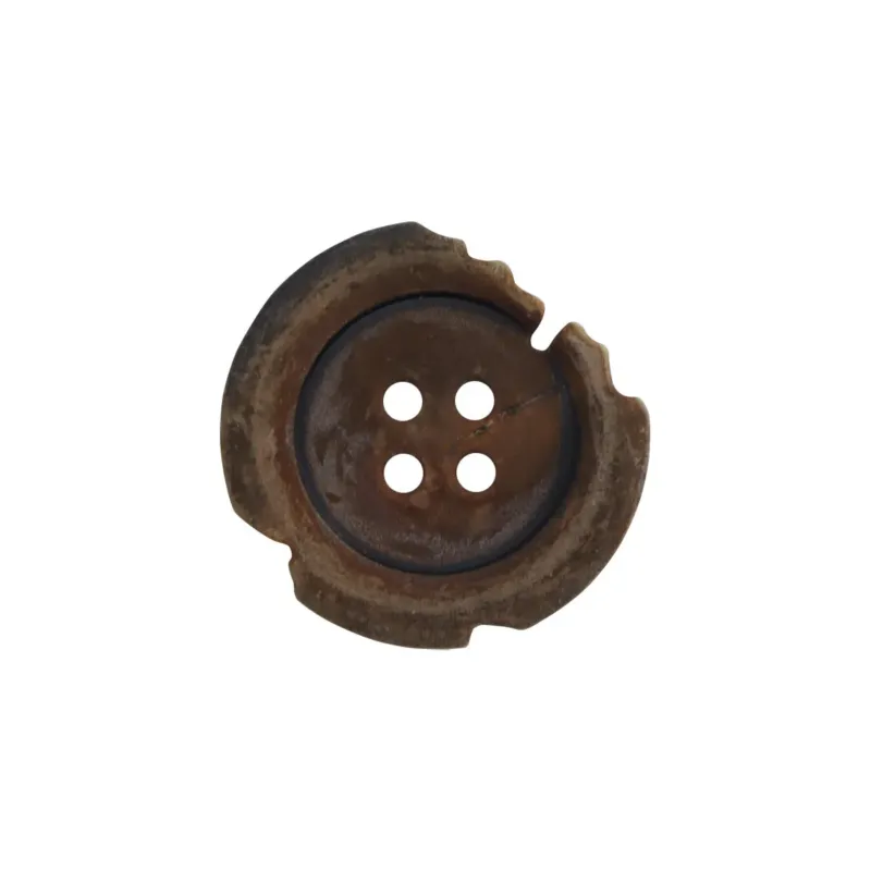 Antique Distressed Charred Yellow Horn Buttons 10 Pack