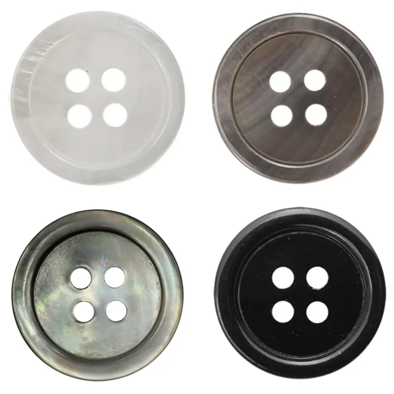 Pear and Black Butterfly Shell Flat Buttons 10 Pack