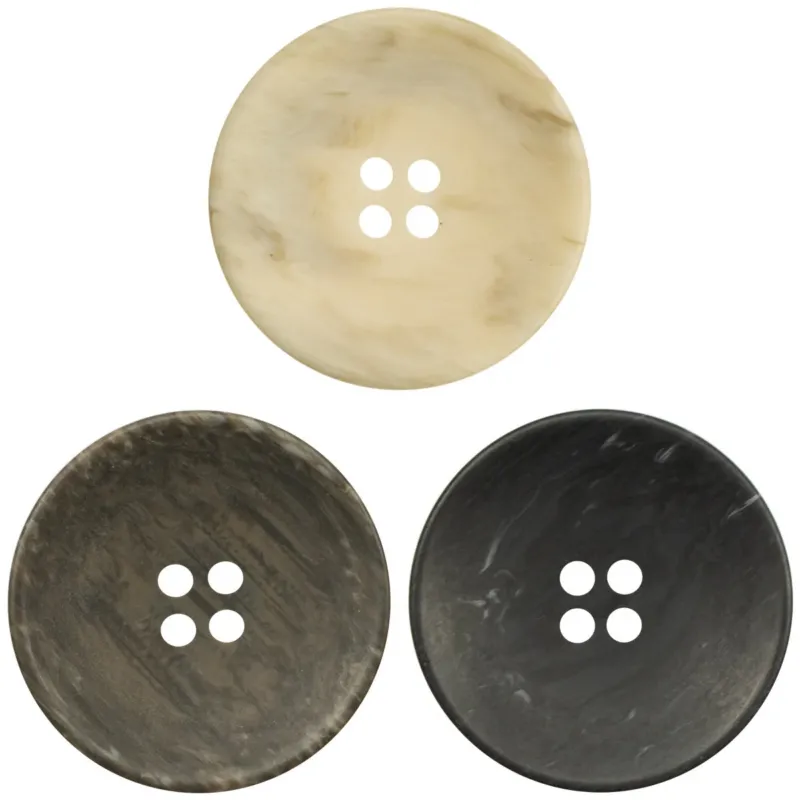 Matte 4 Hole Resin Buttons Bowl Shape Imitation Wood Grain 20 Pack