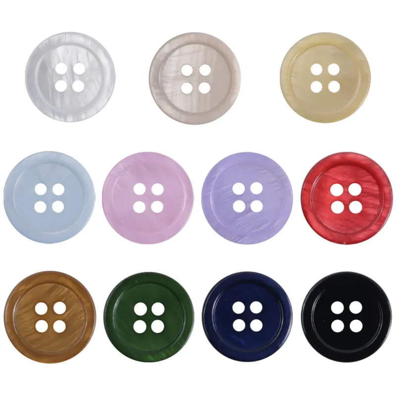 Candy-Colored Round Natural Shell Buttons for Clothes DIY Craft 10 Pack