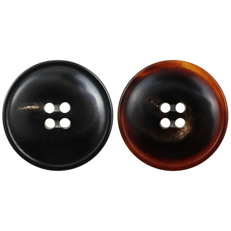 15-25mm Narrow-Edged Black Coffee Horn Buttons 10pcs