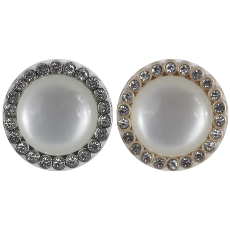 Silver Gold Zinc Alloy Metal Buttons with Diamond-Edged 10pcs