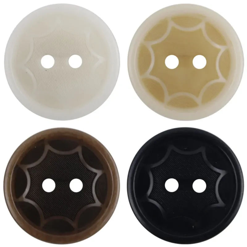 Round Two Hole Octagram Natural Tagut Nut Buttons 10pcs