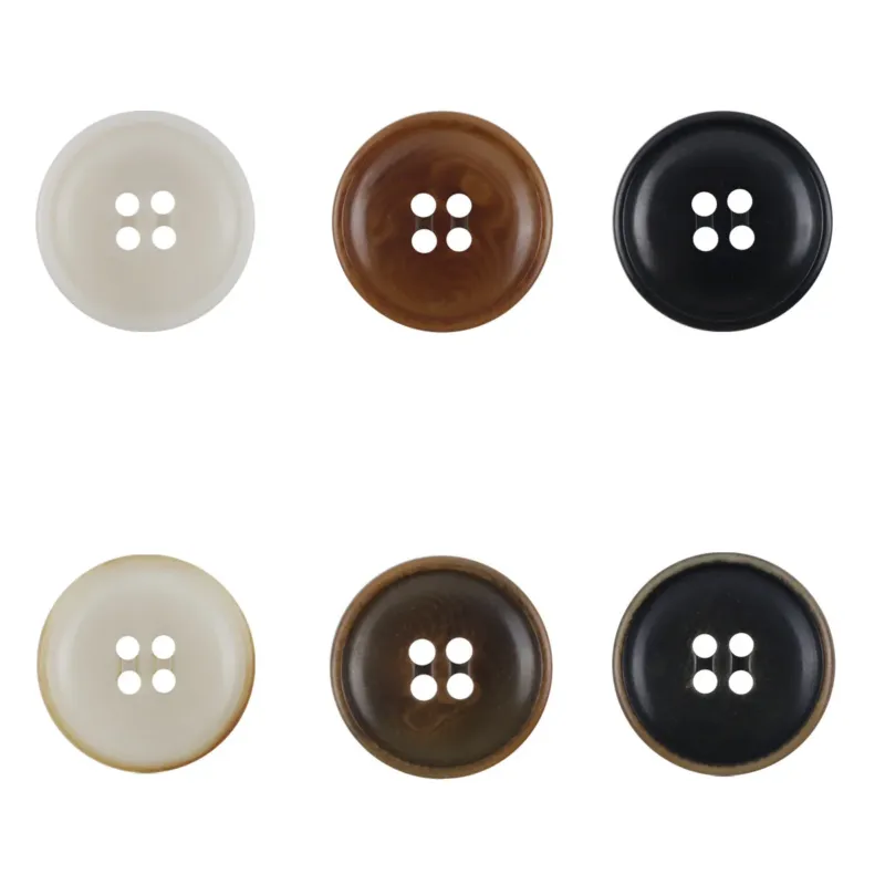 Vintage Fire-Burned Natural Tagua Nut Buttons 10pcs