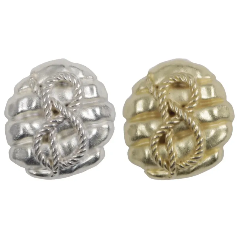 Matte Gold and Silver Rope Honeycomb Metal Buttons with Shank 10pcs