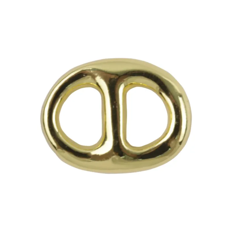 Pig Nose-Shaped Gold Metal Buttons with Shank 10pcs