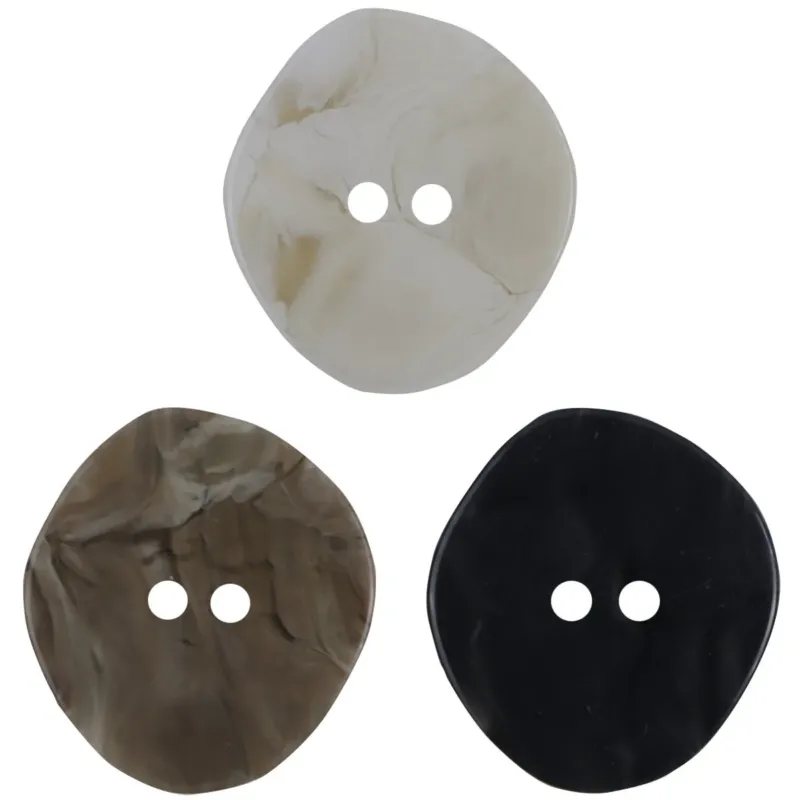 Irregular Rhombus 30mm Extra Large White Coffee Black Resin Buttons 20pcs