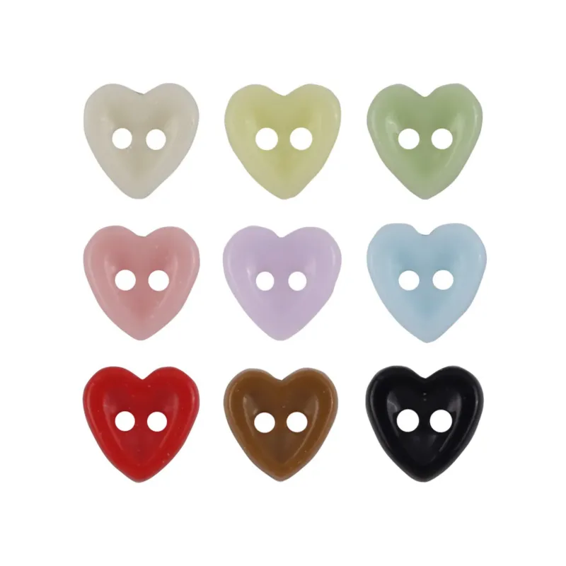 Children DIY Craft Cute Ceramic Heart Shaped Buttons 45 Pack